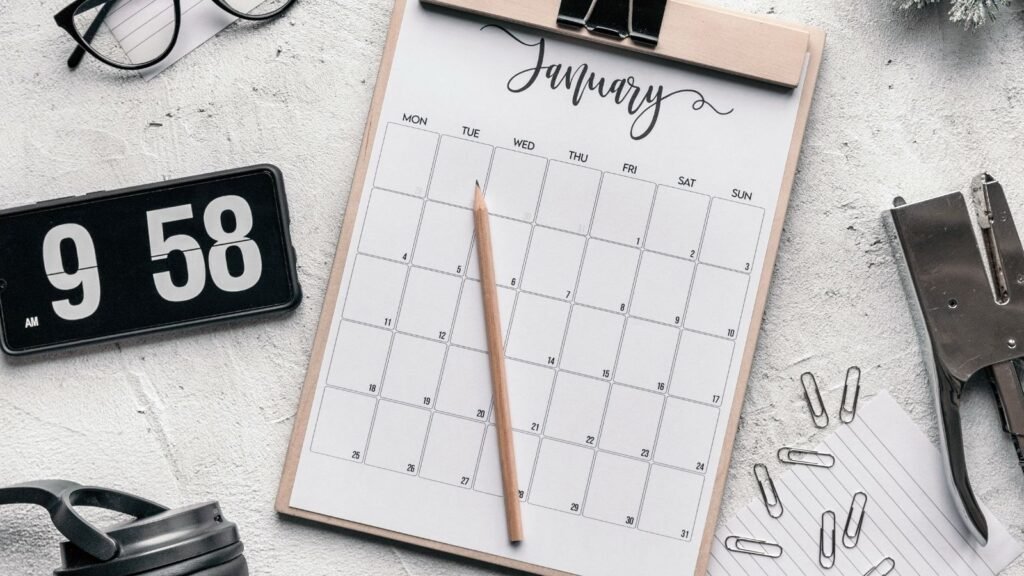 calendar printat pentru organizarea lunii