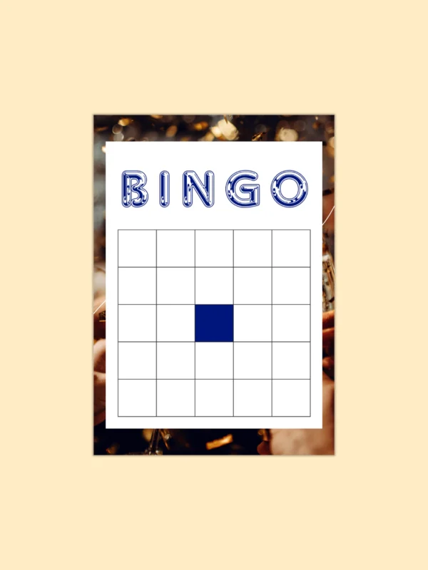 bingo board printat Festive Blue