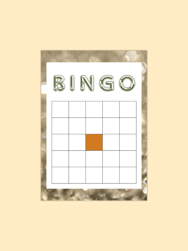 bingo board printat Festive Champagne