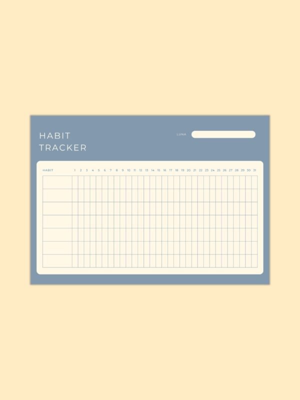 habit tracker printat Soft Blue