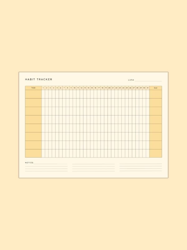habit tracker printat Cream Minimal