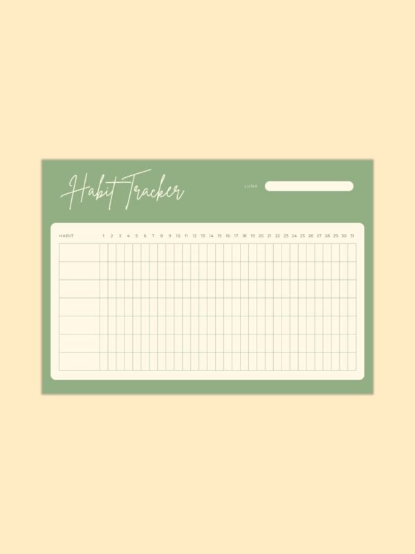 habit tracker printat Sage Green