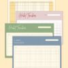 habit tracker printat în patru designuri