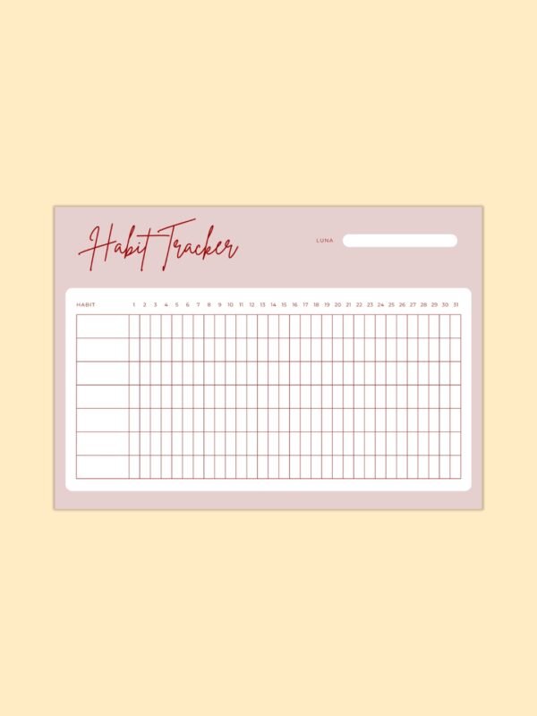 habit tracker printat Soft Rose