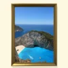 print fotografic de artă Navagio cu ramă aurie
