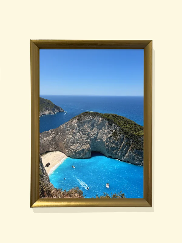 print fotografic de artă Navagio cu ramă aurie