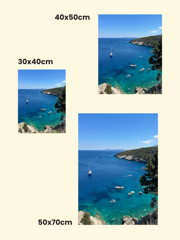 tablou cu mare turcoaz în mai multe variante și dimensiuni