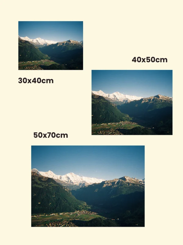 comparatie dimensiune tablouri printate