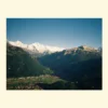 tablou peisaj montan cu Interlaken și Alpii elvețieni