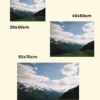 comparație între 30x40 cm, 40x50 cm și 50x70 cm printare tablou peisaj Elveția
