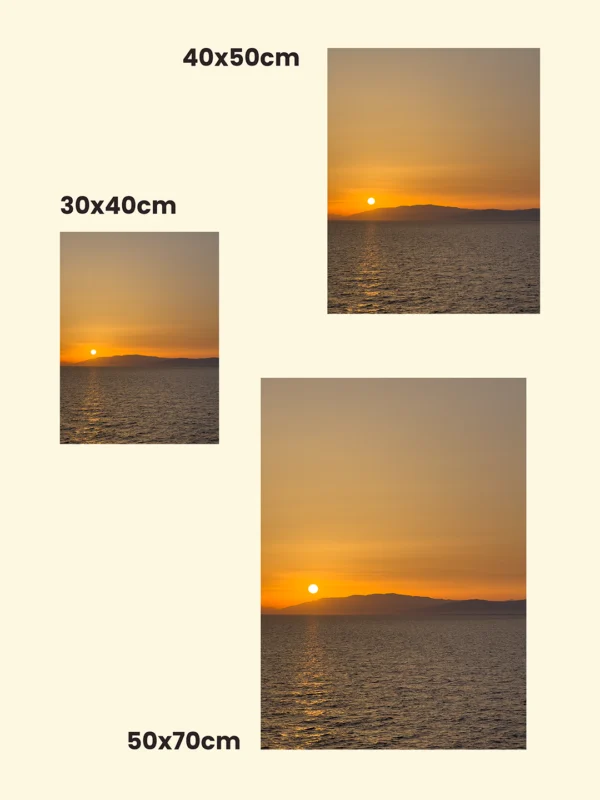 Variante disponibile pentru tabloul Golden Morning Over Greece, print cu ramă, fără ramă și canvas