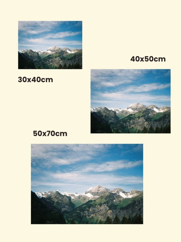 dimensiuni tablou pânză sau foto print munte Stillness in the High Alps