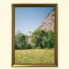 tablou printat în ramă aurie cu câmp cu flori de munte Wildflowers in the Alps print pe hârtie fotografică