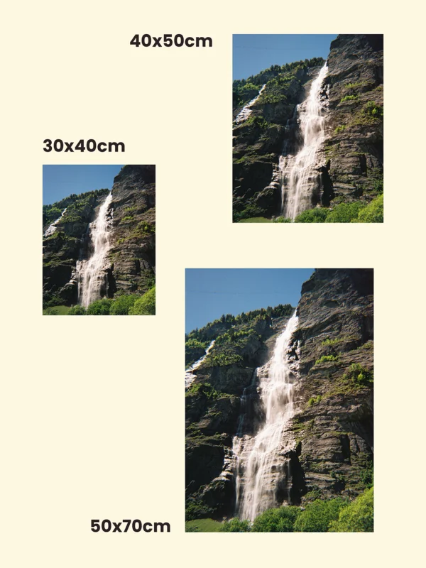 Dimensiuni de print cu peisaje din Elveția Lauterbrunnen tablou canvas sau print foto poster sau înrămat