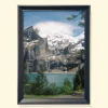 print lac montan cu apă turcoaz Still Waters of Oeschinen în ramă aurie