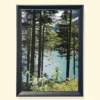 tablou cu ramă neagră peisaj de munte lac Oeschinen Blue in Balance