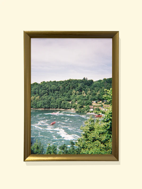 tablou foto în ramă aurie The Rush of Rhine Falls